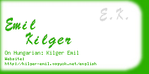 emil kilger business card